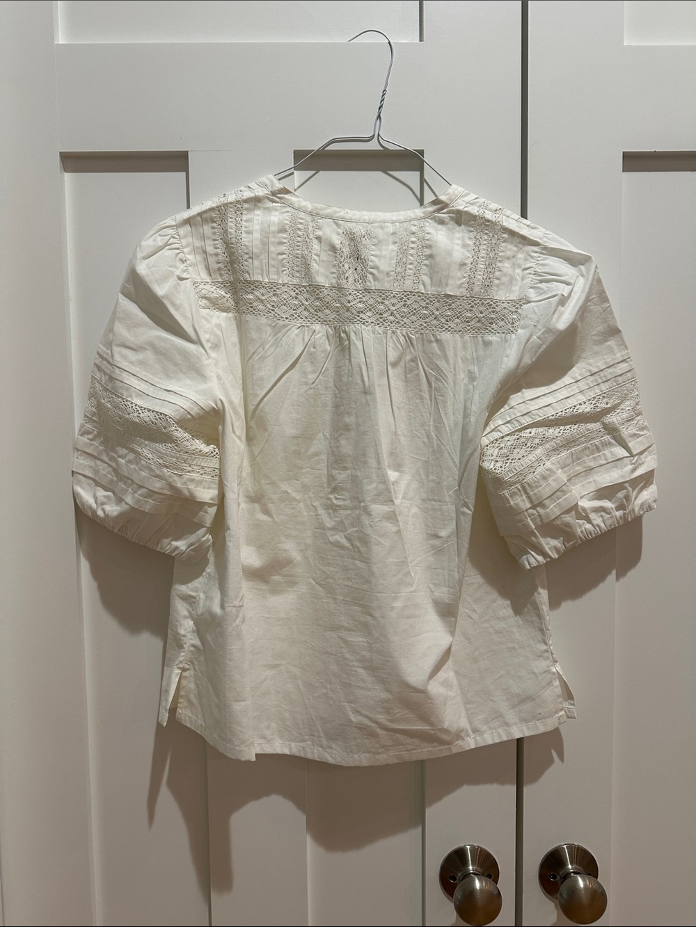 Garnet Hill Tali Organic-Cotton Lace-Detail Top NWT - Picture 8 of 10